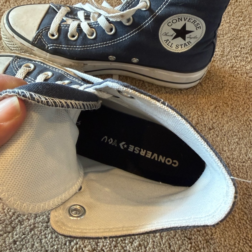 Converse Kids High-Top Sneakers - Navy and White